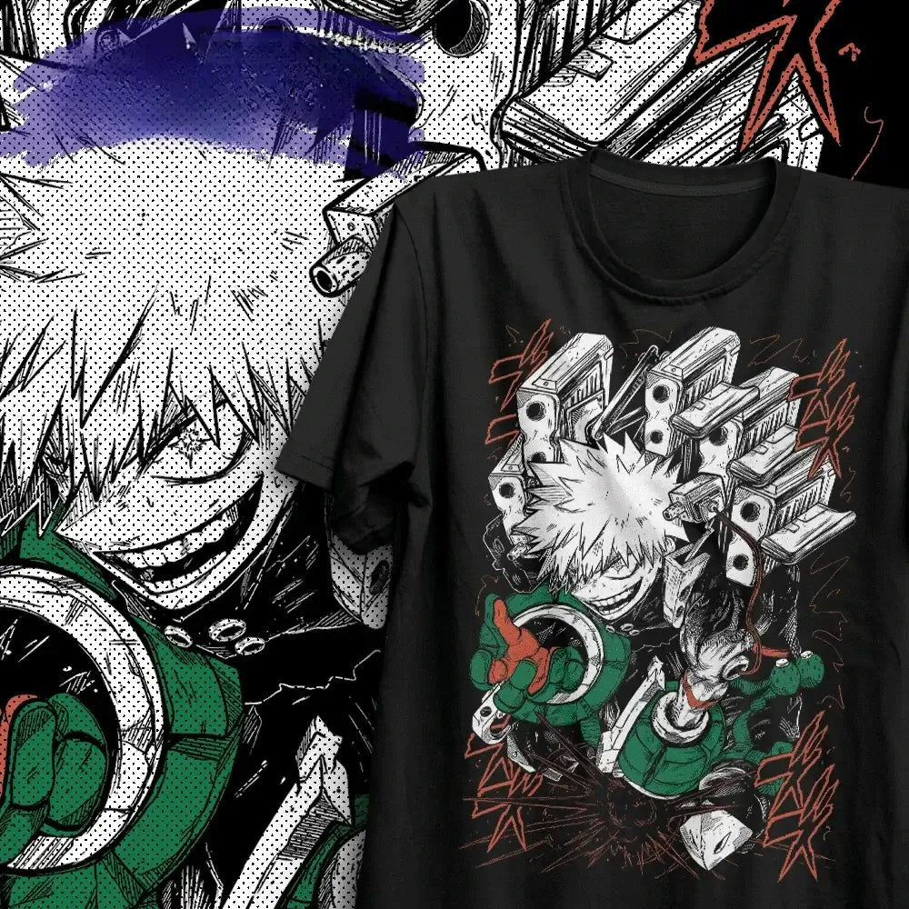 Bakugou T-Shirt: Boku No Hero Oversized Y2K Manga Top